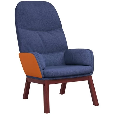 Chaise De Relaxation Bleu Tissu VidaXL 4 Chaise De Relaxation Bleu Tissu VidaXL – Image 2