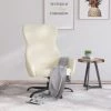 VidaXL Fauteuil Inclinable Crème Similicuir - Crème -Pas Cher Fauteuil Magasin 60881501 1