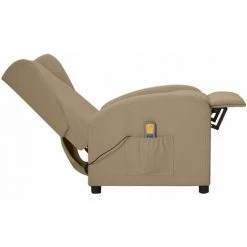 Fauteuil Inclinable De Massage Similicuir Cappuccino VidaXL -Pas Cher Fauteuil Magasin 60881522 4