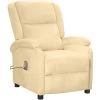 Fauteuil De Massage Inclinable Crème Velours VidaXL -Pas Cher Fauteuil Magasin 60881532 1