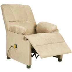FIMEI Fauteuil De Massage Inclinable Crème Similicuir Daim -Pas Cher Fauteuil Magasin 60965806 3