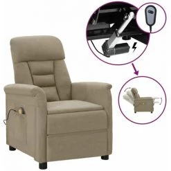 FIMEI Fauteuil De Massage électrique Gris Clair Similicuir Daim