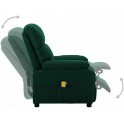 FIMEI Fauteuil De Massage Inclinable électrique Vert Foncé Tissu -Pas Cher Fauteuil Magasin 60966254 3