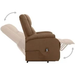 FIMEI Fauteuil Inclinable Marron Tissu -Pas Cher Fauteuil Magasin 60966746 5
