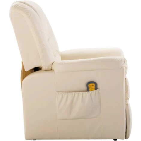 FIMEI Fauteuil De Massage Crème Similicuir 6 FIMEI Fauteuil De Massage Crème Similicuir – Image 4