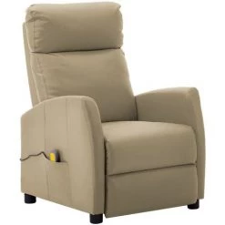 FIMEI Fauteuil Inclinable électrique De Massage Cappuccino Similicuir -Pas Cher Fauteuil Magasin 60967559 2