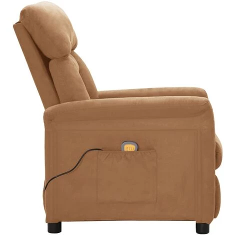 FIMEI Fauteuil Inclinable De Massage Taupe Similicuir Daim 6 FIMEI Fauteuil Inclinable De Massage Taupe Similicuir Daim – Image 4
