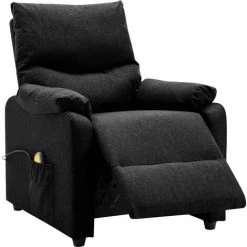 FIMEI Fauteuil De Massage Inclinable Noir Tissu -Pas Cher Fauteuil Magasin 60967877 4