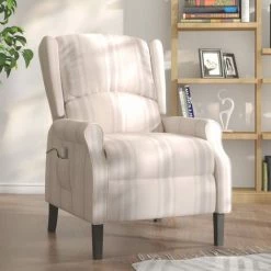 FIMEI Fauteuil Inclinable De Massage Motif à Lignes Tissu