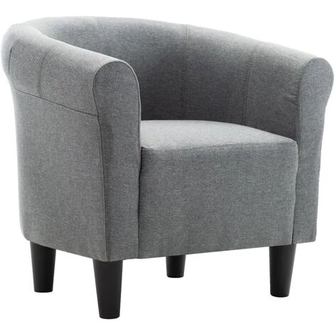 FIMEI Fauteuil Et Tabouret Gris Clair Tissu 6 FIMEI Fauteuil Et Tabouret Gris Clair Tissu – Image 4