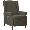 FIMEI Fauteuil De Massage Inclinable Gris Foncé Microfibre
