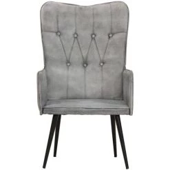 FIMEI Chaise à Oreilles Gris Toile -Pas Cher Fauteuil Magasin 60968809 3