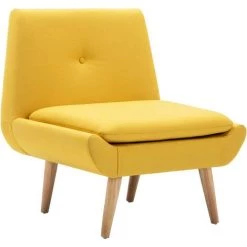 FIMEI Fauteuil Sans Accoudoirs Jaune Tissu -Pas Cher Fauteuil Magasin 60969369 2