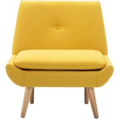 FIMEI Fauteuil Sans Accoudoirs Jaune Tissu -Pas Cher Fauteuil Magasin 60969369 3