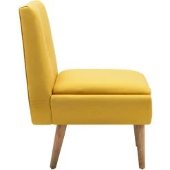 FIMEI Fauteuil Sans Accoudoirs Jaune Tissu -Pas Cher Fauteuil Magasin 60969369 4