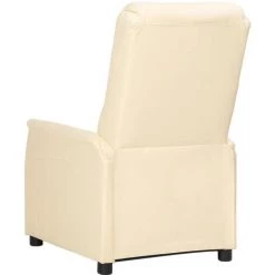 FIMEI Fauteuil Inclinable Crème Similicuir -Pas Cher Fauteuil Magasin 60969416 3