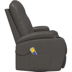 FIMEI Fauteuil à Bascule De Massage Anthracite Similicuir -Pas Cher Fauteuil Magasin 60969502 4
