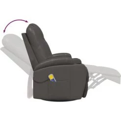 FIMEI Fauteuil à Bascule De Massage Anthracite Similicuir -Pas Cher Fauteuil Magasin 60969502 5