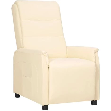 FIMEI Fauteuil Releveur Inclinable Crème Similicuir 4 FIMEI Fauteuil Releveur Inclinable Crème Similicuir – Image 2