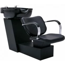 FIMEI Chaise De Salon Avec Lavabo Noir 137x59x82 Cm Similicuir