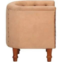 FIMEI Fauteuil Marron Cuir Véritable Et Bois De Manguier Massif 9 FIMEI Fauteuil Marron Cuir Véritable Et Bois De Manguier Massif -Pas Cher Fauteuil Magasin 60969793 3