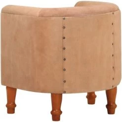 FIMEI Fauteuil Marron Cuir Véritable Et Bois De Manguier Massif 10 FIMEI Fauteuil Marron Cuir Véritable Et Bois De Manguier Massif -Pas Cher Fauteuil Magasin 60969793 4