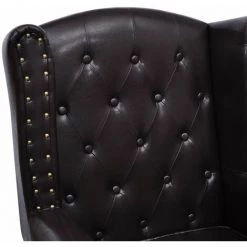 FIMEI Fauteuil Avec Repose-pied Marron Foncé Similicuir -Pas Cher Fauteuil Magasin 60969839 3