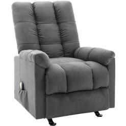 FIMEI Fauteuil De Massage Inclinable Gris Clair Tissu