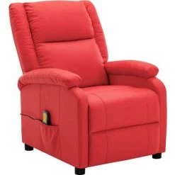 FIMEI Fauteuil De Massage Inclinable Rouge Similicuir