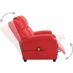 FIMEI Fauteuil De Massage Inclinable Rouge Similicuir -Pas Cher Fauteuil Magasin 60970281 3