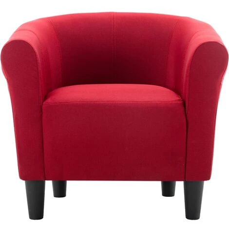 FIMEI Fauteuil Et Tabouret Rouge Bordeaux Tissu 7 FIMEI Fauteuil Et Tabouret Rouge Bordeaux Tissu – Image 5
