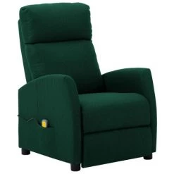 FIMEI Fauteuil De Massage Inclinable Vert Foncé Tissu