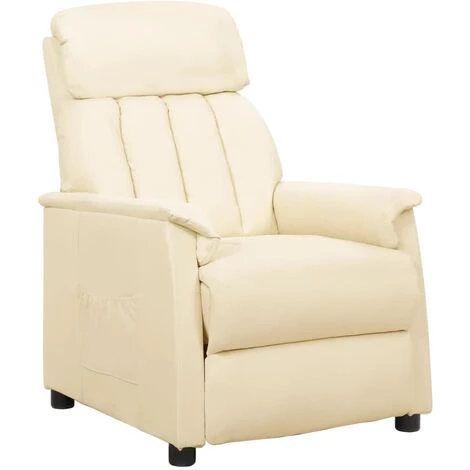 FIMEI Fauteuil Releveur Inclinable Crème Similicuir 4 FIMEI Fauteuil Releveur Inclinable Crème Similicuir – Image 2