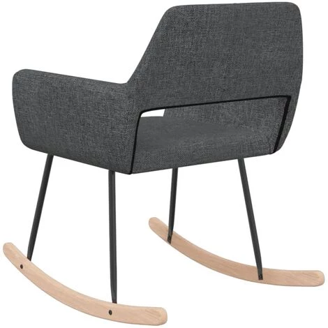 FIMEI Chaise à Bascule Gris Foncé Tissu 5 FIMEI Chaise à Bascule Gris Foncé Tissu – Image 3