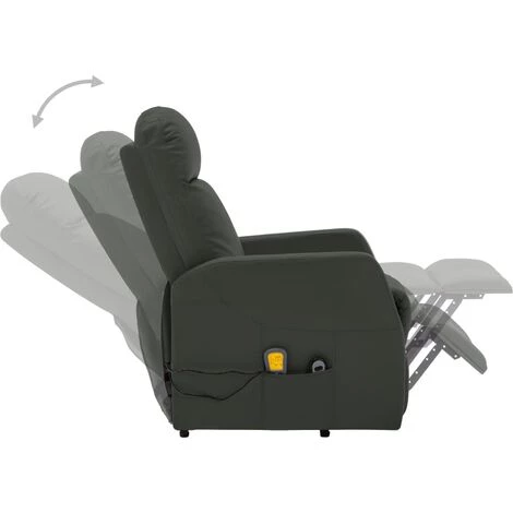 FIMEI Fauteuil Inclinable De Massage Anthracite Similicuir 6 FIMEI Fauteuil Inclinable De Massage Anthracite Similicuir – Image 4