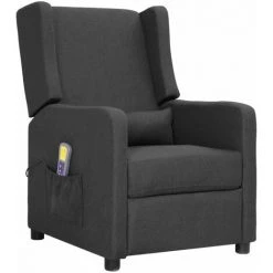FIMEI Fauteuil De Massage Inclinable Gris Foncé Tissu