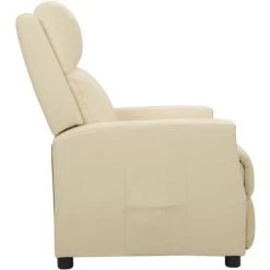 FIMEI Fauteuil Releveur Inclinable Crème Similicuir -Pas Cher Fauteuil Magasin 60971761 4