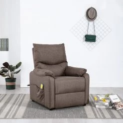 FIMEI Fauteuil De Massage Inclinable Taupe Tissu