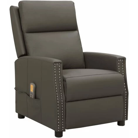 FIMEI Fauteuil De Massage Inclinable Gris Similicuir 3 FIMEI Fauteuil De Massage Inclinable Gris Similicuir