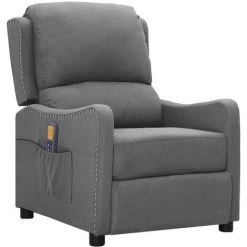 FIMEI Fauteuil De Massage Inclinable Gris Clair Tissu