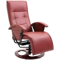 FIMEI Fauteuil TV Pivotant Rouge Bordeaux Similicuir 8 FIMEI Fauteuil TV Pivotant Rouge Bordeaux Similicuir -Pas Cher Fauteuil Magasin 60972704 2