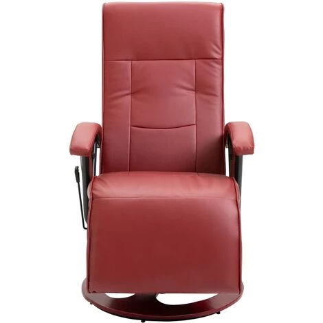 FIMEI Fauteuil TV Pivotant Rouge Bordeaux Similicuir 5 FIMEI Fauteuil TV Pivotant Rouge Bordeaux Similicuir – Image 3