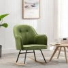 FIMEI Chaise à Bascule Vert Clair Velours -Pas Cher Fauteuil Magasin 60972724 1