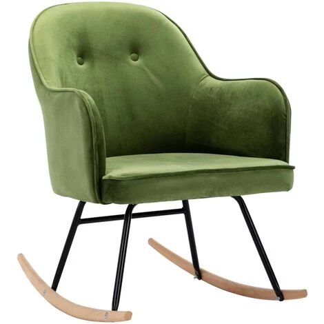 FIMEI Chaise à Bascule Vert Clair Velours 4 FIMEI Chaise à Bascule Vert Clair Velours â Image 2