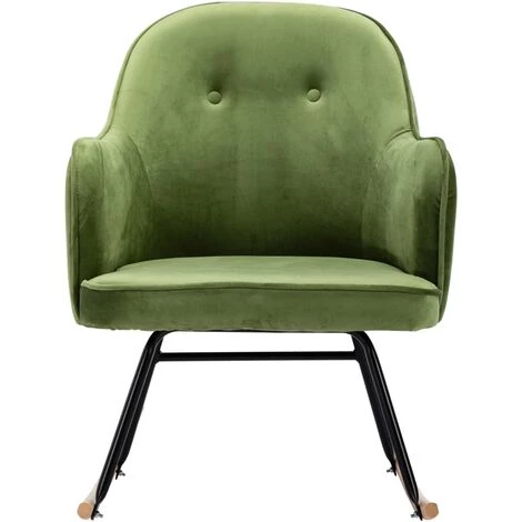 FIMEI Chaise à Bascule Vert Clair Velours 5 FIMEI Chaise à Bascule Vert Clair Velours â Image 3
