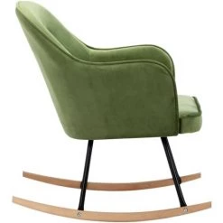FIMEI Chaise à Bascule Vert Clair Velours 10 FIMEI Chaise à Bascule Vert Clair Velours -Pas Cher Fauteuil Magasin 60972724 4