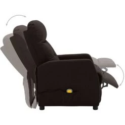 FIMEI Fauteuil Inclinable électrique De Massage Marron Foncé Tissu -Pas Cher Fauteuil Magasin 60972789 4