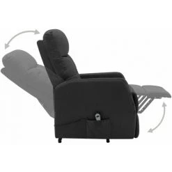 FIMEI Fauteuil Inclinable Sur Pied Gris Foncé Tissu -Pas Cher Fauteuil Magasin 60972808 4