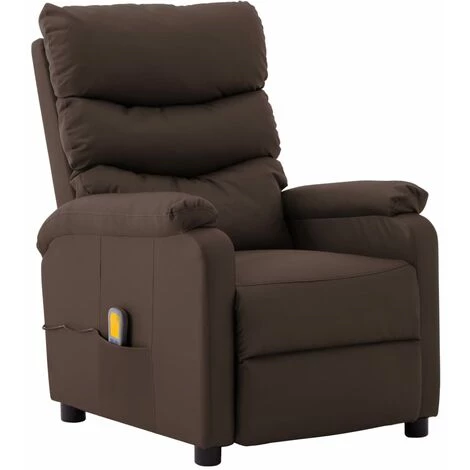 FIMEI Fauteuil De Massage Inclinable Marron Similicuir 3 FIMEI Fauteuil De Massage Inclinable Marron Similicuir