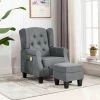FIMEI Fauteuil De Massage Avec Repose-pied Gris Clair Tissu -Pas Cher Fauteuil Magasin 60973078 1